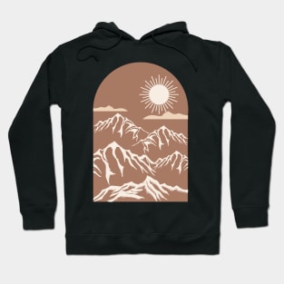 Boho Neutral Minimalist Landscape Nature Mounted Print Hoodie